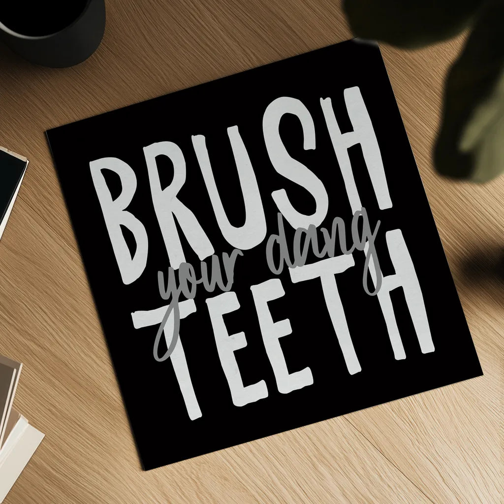 Bathroom Advice IV BW by Wild Apple Portfolio. Shown as a detailed flat fine art print, highlighting archival giclee quality. Available as an archival giclee rolled canvas, fine art paper, or poster print. SKU 84768a.