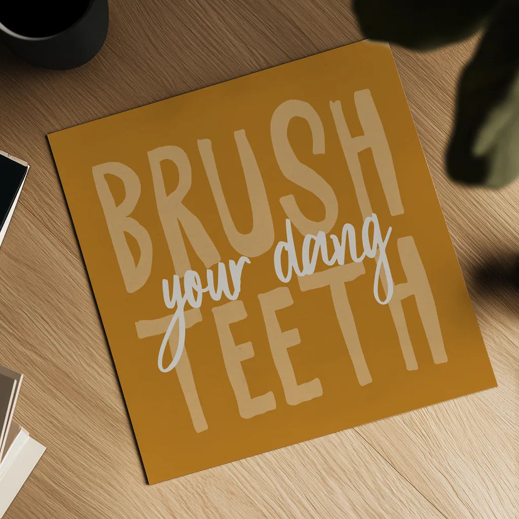 Bathroom Advice IV Yellow by Wild Apple Portfolio. Shown as a detailed flat fine art print, highlighting archival giclee quality. Available as an archival giclee rolled canvas, fine art paper, or poster print. SKU 68262a.