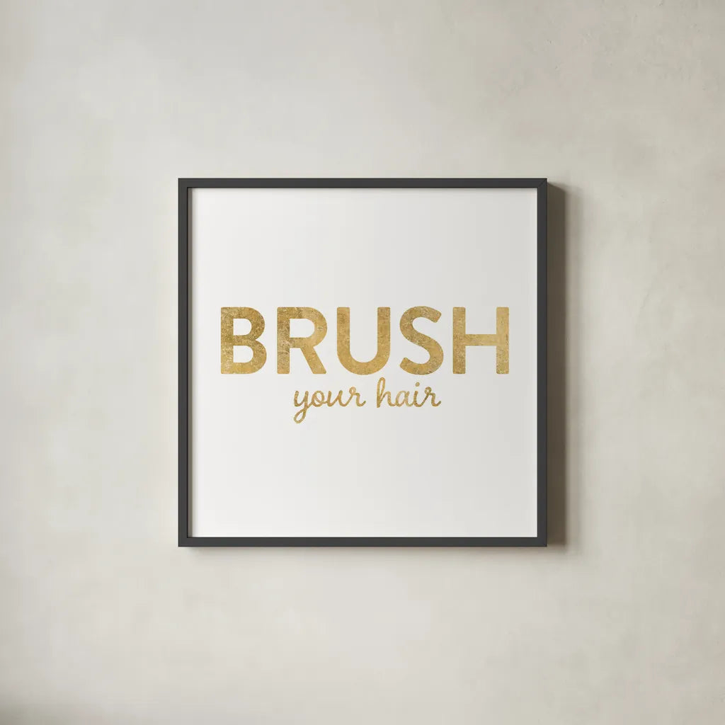 Bathroom Etiquette I by Wild Apple Portfolio. Shown in a sleek black glass frame for a contemporary gallery look. Available as an archival giclee rolled canvas, fine art paper, or poster print. SKU 30860a.