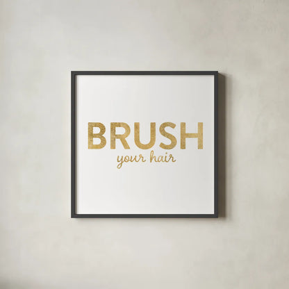 Bathroom Etiquette I by Wild Apple Portfolio. Shown in a sleek black glass frame for a contemporary gallery look. Available as an archival giclee rolled canvas, fine art paper, or poster print. SKU 30860a.