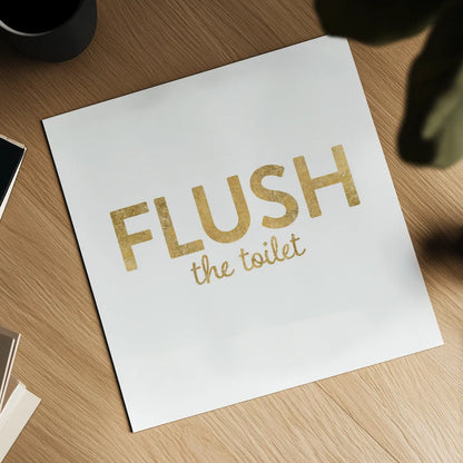 Bathroom Etiquette II by Wild Apple Portfolio. Shown as a detailed flat fine art print, highlighting archival giclee quality. Available as an archival giclee rolled canvas, fine art paper, or poster print. SKU 30861a.