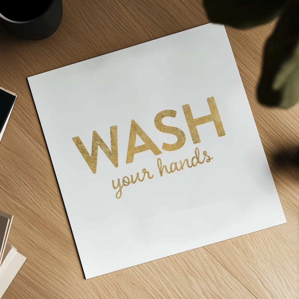 Bathroom Etiquette IV by Wild Apple Portfolio. Shown as a detailed flat fine art print, highlighting archival giclee quality. Available as an archival giclee rolled canvas, fine art paper, or poster print. SKU 30863a.