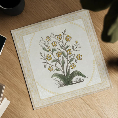 Batik Flowers I by Wild Apple Portfolio. Shown as a detailed flat fine art print, highlighting archival giclee quality. Available as an archival giclee rolled canvas, fine art paper, or poster print. SKU 75168a.