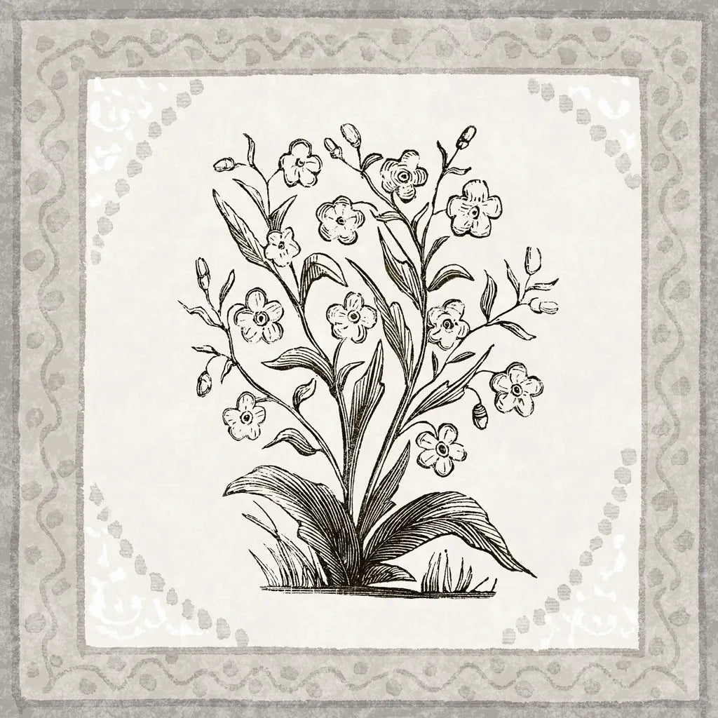 Batik Flowers I v2 by Wild Apple Portfolio. SKU 96034a. Archival Giclee Fine art print for wall decor.