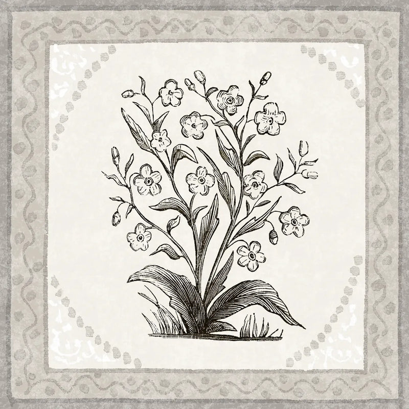 Batik Flowers I v2 by Wild Apple Portfolio. SKU 96034a. Archival Giclee Fine art print for wall decor.