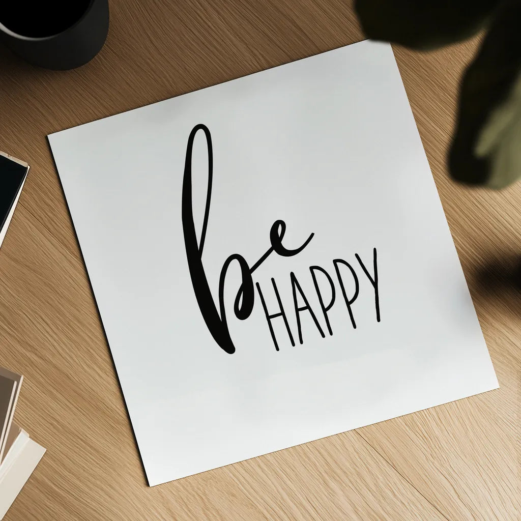 Be Happy by Wild Apple Portfolio. Shown as a detailed flat fine art print, highlighting archival giclee quality. Available as an archival giclee rolled canvas, fine art paper, or poster print. SKU 59253a.