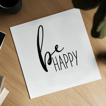 Be Happy by Wild Apple Portfolio. Shown as a detailed flat fine art print, highlighting archival giclee quality. Available as an archival giclee rolled canvas, fine art paper, or poster print. SKU 59253a.