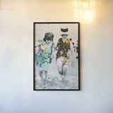 Beach Party by Wild Apple Portfolio. shown as a paper print in a black flame. Available as a archival giclee rolled canvas, fine art paper, or poster print. SKU 48087h.