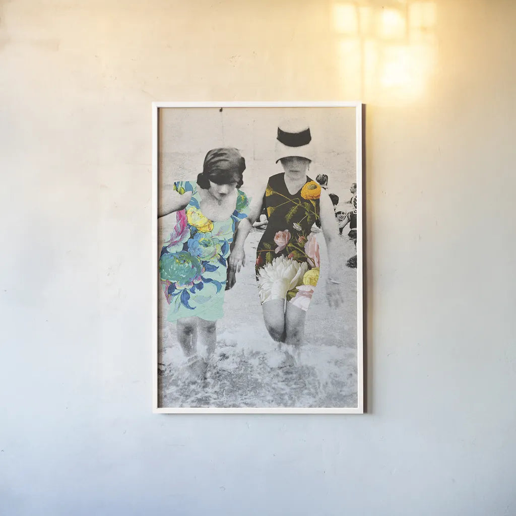 Beach Party by Wild Apple Portfolio. shown as a paper print in a white frame. Available as a archival giclee rolled canvas, fine art paper, or poster print. SKU 48087h.