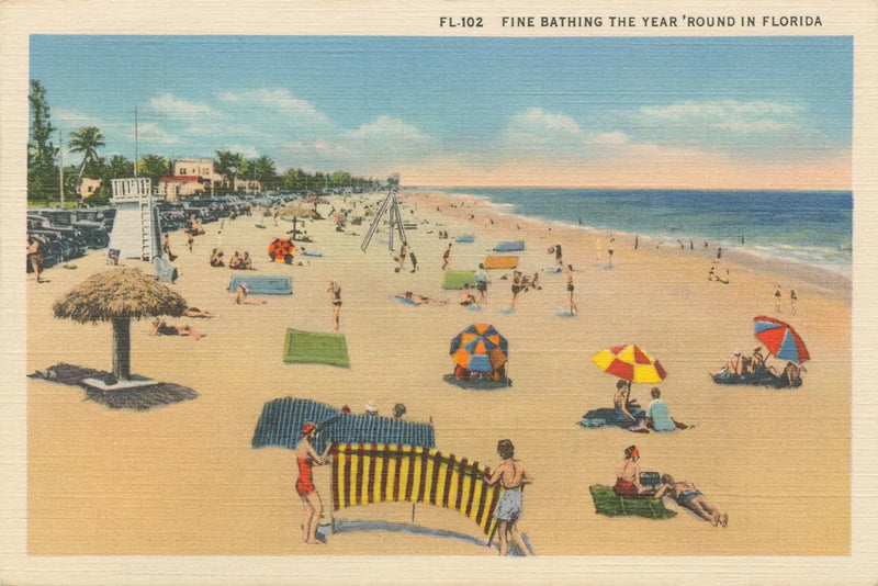 Beach Postcard I Plain Border by Wild Apple Portfolio. SKU 57822i. Archival Giclee Fine art print for wall decor.