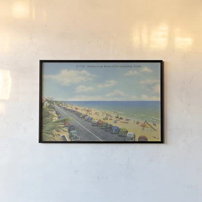 Beach Postcard II by Wild Apple Portfolio. shown as a paper print in a black flame. Available as a archival giclee rolled canvas, fine art paper, or poster print. SKU 57444i.