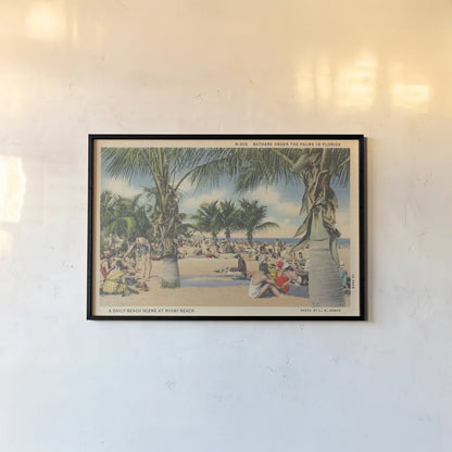 Beach Postcard III by Wild Apple Portfolio. shown as a paper print in a black flame. Available as a archival giclee rolled canvas, fine art paper, or poster print. SKU 57445i.