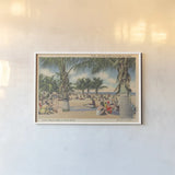 Beach Postcard III by Wild Apple Portfolio. shown as a paper print in a white frame. Available as a archival giclee rolled canvas, fine art paper, or poster print. SKU 57445i.
