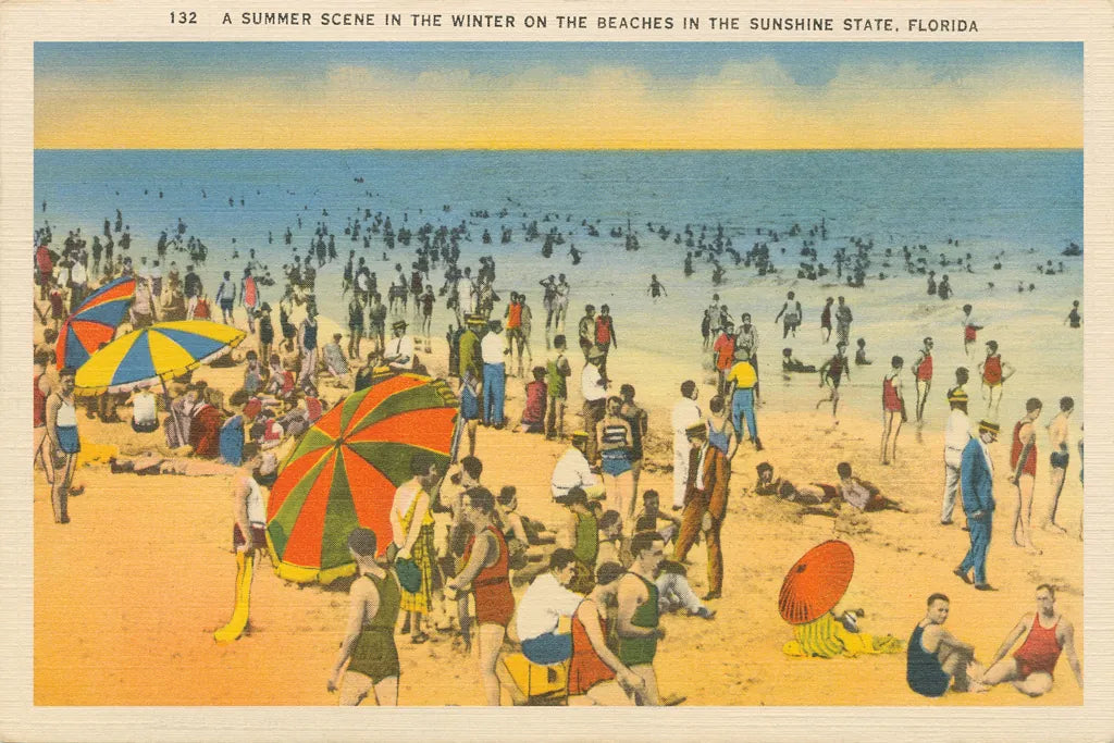 Beach Postcard IV Plain Border by Wild Apple Portfolio. SKU 57823i. Archival Giclee Fine art print for wall decor.