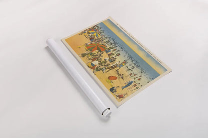 Beach Postcard IV Plain Border by Wild Apple Portfolio. shown as a rolled paper print. Available as archival giclee rolled canvas, fine art paper, or poster print. SKU 57823i.