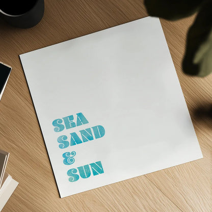 Beach Sayings I by Wild Apple Portfolio. Shown as a detailed flat fine art print, highlighting archival giclee quality. Available as an archival giclee rolled canvas, fine art paper, or poster print. SKU 72464a.