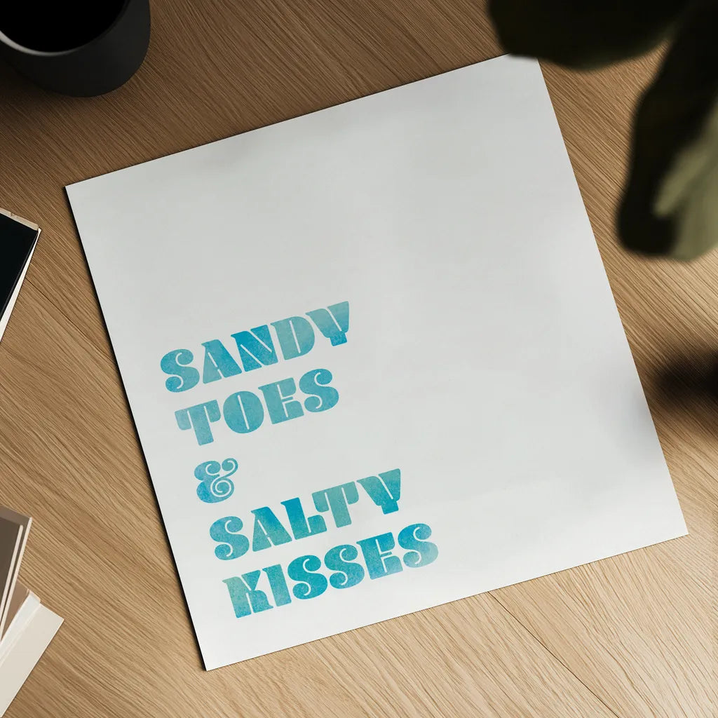 Beach Sayings II by Wild Apple Portfolio. Shown as a detailed flat fine art print, highlighting archival giclee quality. Available as an archival giclee rolled canvas, fine art paper, or poster print. SKU 72465a.