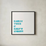 Beach Sayings II by Wild Apple Portfolio. Shown in a sleek black glass frame for a contemporary gallery look. Available as an archival giclee rolled canvas, fine art paper, or poster print. SKU 72465a.