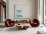 Beach Sayings II by Wild Apple Portfolio. Shown as extra-large giant wall art in a modern living room. Available as an archival giclee rolled canvas, fine art paper, or poster print. SKU 72465a.