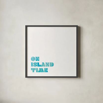 Beach Sayings III by Wild Apple Portfolio. Shown in a sleek black glass frame for a contemporary gallery look. Available as an archival giclee rolled canvas, fine art paper, or poster print. SKU 72466a.