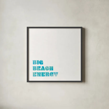 Beach Sayings IV by Wild Apple Portfolio. Shown in a sleek black glass frame for a contemporary gallery look. Available as an archival giclee rolled canvas, fine art paper, or poster print. SKU 72467a.