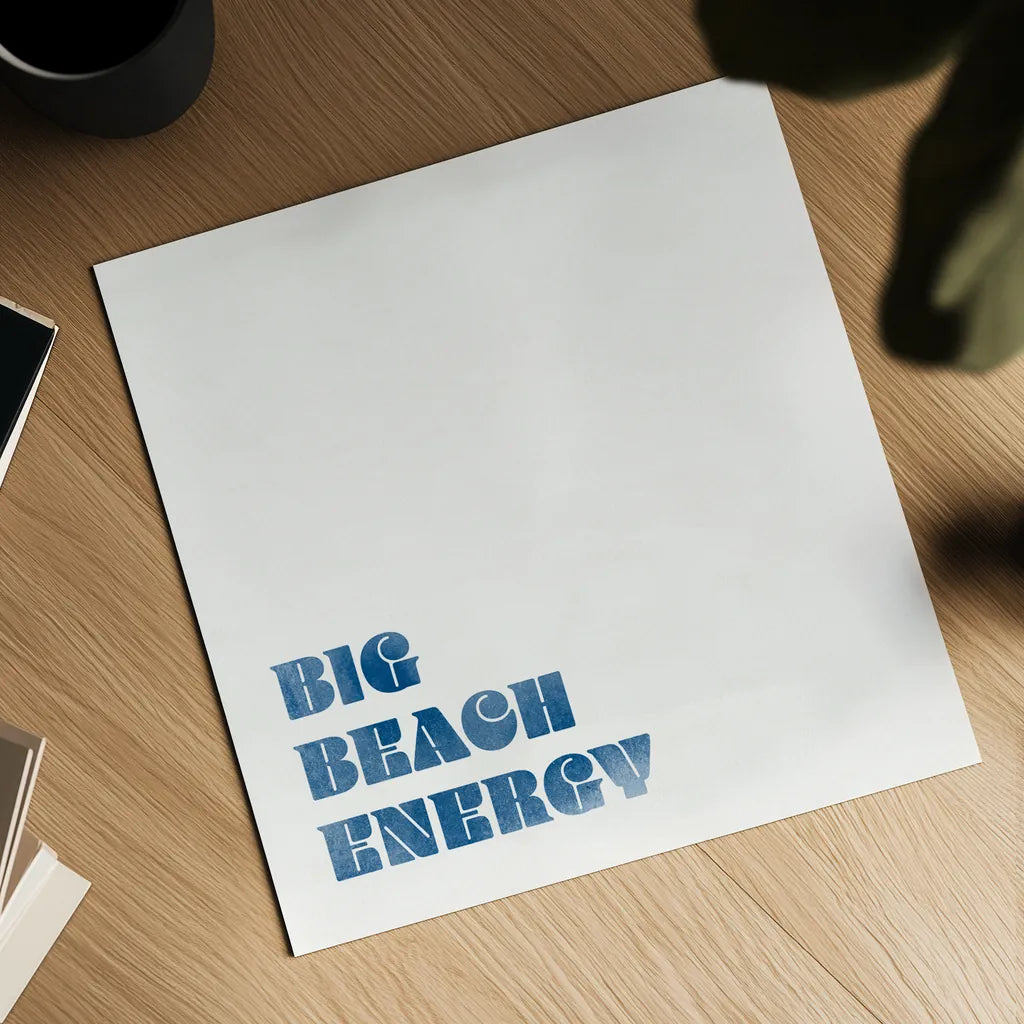 Beach Sayings IV Dark Blue by Wild Apple Portfolio. Shown as a detailed flat fine art print, highlighting archival giclee quality. Available as an archival giclee rolled canvas, fine art paper, or poster print. SKU 89041a.