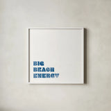 Beach Sayings IV Dark Blue by Wild Apple Portfolio. Shown in a crisp white glass frame for a clean and minimalist style. Available as an archival giclee rolled canvas, fine art paper, or poster print. SKU 89041a.