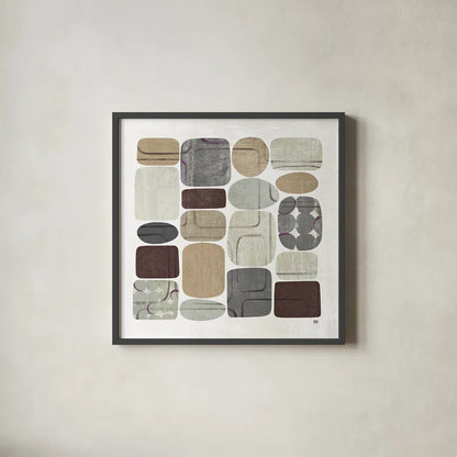 Beans I Neutral by Wild Apple Portfolio. Shown in a sleek black glass frame for a contemporary gallery look. Available as an archival giclee rolled canvas, fine art paper, or poster print. SKU 18209a.