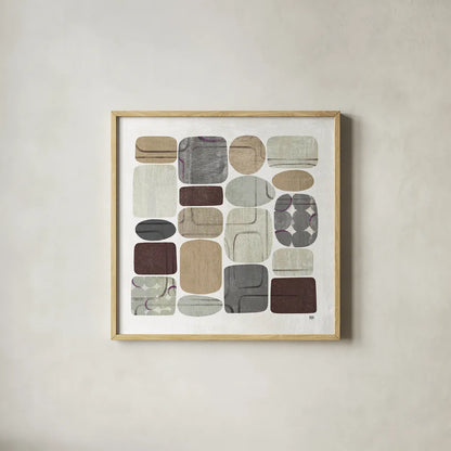 Beans I Neutral by Wild Apple Portfolio. Shown in a natural wood glass frame for a timeless modern aesthetic. Available as an archival giclee rolled canvas, fine art paper, or poster print. SKU 18209a.
