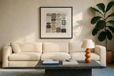 Beans I Neutral by Wild Apple Portfolio. Displayed in a glass frame with matte in a clean modern living room. Available as an archival giclee rolled canvas, fine art paper, or poster print. SKU 18209a.