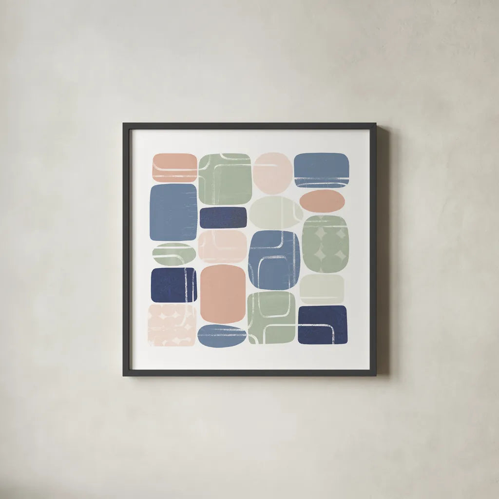 Beans I Pastel by Wild Apple Portfolio. Shown in a sleek black glass frame for a contemporary gallery look. Available as an archival giclee rolled canvas, fine art paper, or poster print. SKU 52085a.