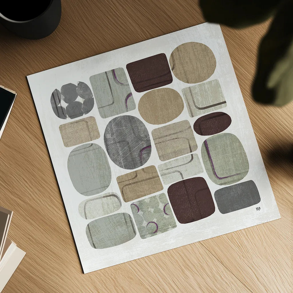 Beans II Neutral by Wild Apple Portfolio. Shown as a detailed flat fine art print, highlighting archival giclee quality. Available as an archival giclee rolled canvas, fine art paper, or poster print. SKU 18210a.