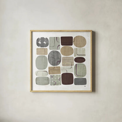 Beans II Neutral by Wild Apple Portfolio. Shown in a natural wood glass frame for a timeless modern aesthetic. Available as an archival giclee rolled canvas, fine art paper, or poster print. SKU 18210a.