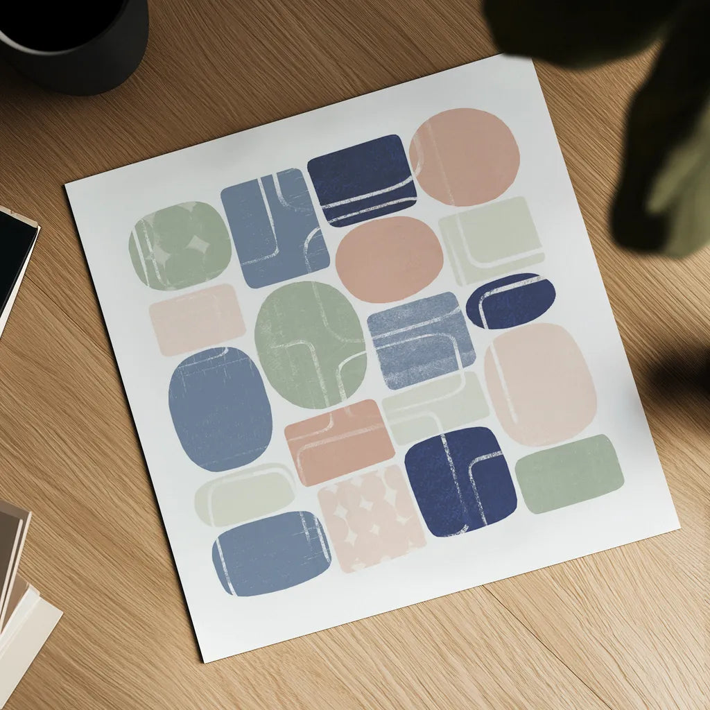 Beans II Pastel by Wild Apple Portfolio. Shown as a detailed flat fine art print, highlighting archival giclee quality. Available as an archival giclee rolled canvas, fine art paper, or poster print. SKU 52086a.