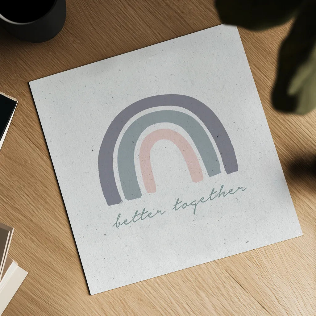 Better Together I by Wild Apple Portfolio. Shown as a detailed flat fine art print, highlighting archival giclee quality. Available as an archival giclee rolled canvas, fine art paper, or poster print. SKU 64806a.