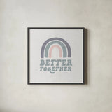 Better Together III by Wild Apple Portfolio. Shown in a sleek black glass frame for a contemporary gallery look. Available as an archival giclee rolled canvas, fine art paper, or poster print. SKU 64815a.