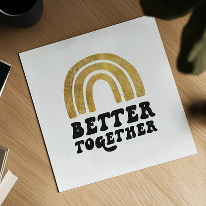 Better Together III BG by Wild Apple Portfolio. Shown as a detailed flat fine art print, highlighting archival giclee quality. Available as an archival giclee rolled canvas, fine art paper, or poster print. SKU 68996a.