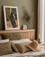 Black Bear II by Wild Apple Portfolio. shown as a paper print in a natural frame. Available as a archival giclee rolled canvas, fine art paper, or poster print. SKU 96706h.