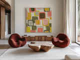 Blocks by Wild Apple Portfolio. Shown as extra-large giant wall art in a modern living room. Available as an archival giclee rolled canvas, fine art paper, or poster print. SKU 87003a.