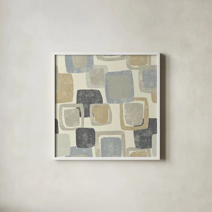 Blocks Archroma by Wild Apple Portfolio. Shown in a crisp white glass frame for a clean and minimalist style. Available as an archival giclee rolled canvas, fine art paper, or poster print. SKU 30067a.