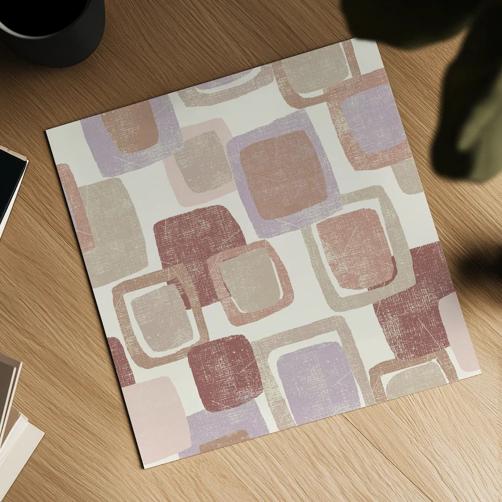 Blocks Blush by Wild Apple Portfolio. Shown as a detailed flat fine art print, highlighting archival giclee quality. Available as an archival giclee rolled canvas, fine art paper, or poster print. SKU 42734a.