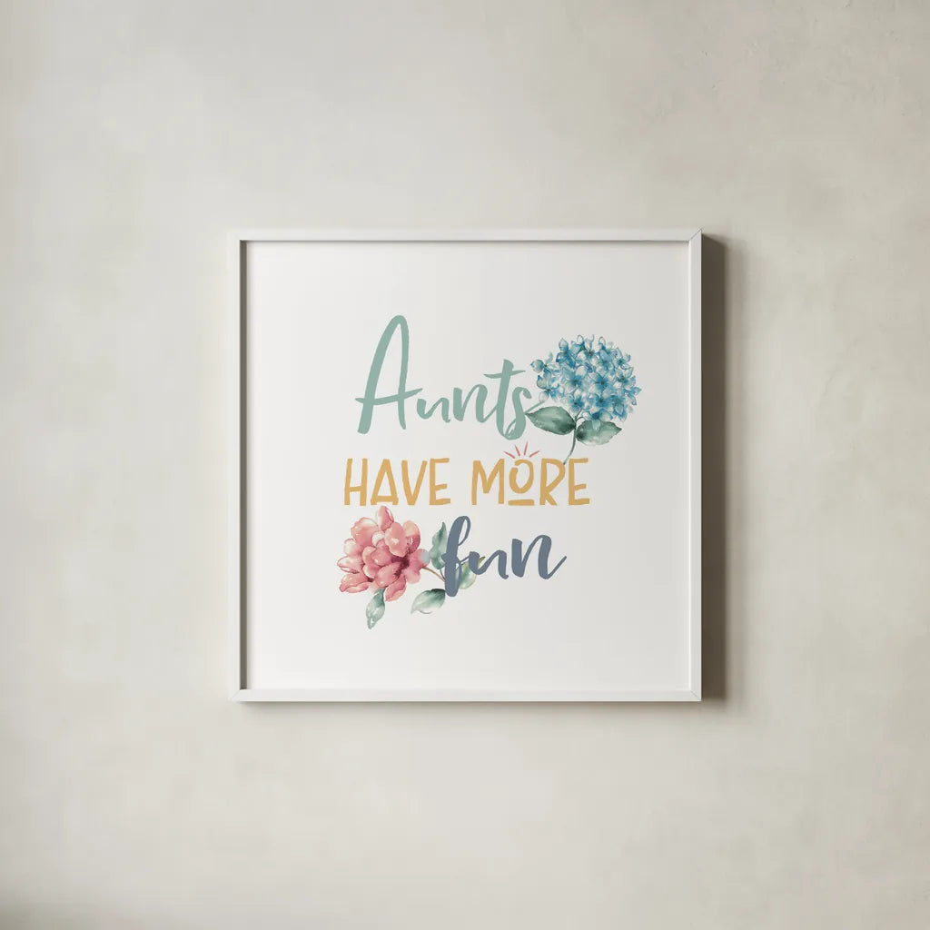 Bloom Aunt Inspiration II by Wild Apple Portfolio. Shown in a crisp white glass frame for a clean and minimalist style. Available as an archival giclee rolled canvas, fine art paper, or poster print. SKU 57244a.