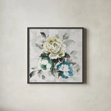 Bloom Where You Are Planted Spring No Words by Wild Apple Portfolio. Shown in a sleek black glass frame for a contemporary gallery look. Available as an archival giclee rolled canvas, fine art paper, or poster print. SKU 24623a.