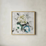 Bloom Where You Are Planted Spring No Words by Wild Apple Portfolio. Shown in a natural wood glass frame for a timeless modern aesthetic. Available as an archival giclee rolled canvas, fine art paper, or poster print. SKU 24623a.
