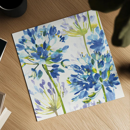 Blue Medley III by Wild Apple Portfolio. Shown as a detailed flat fine art print, highlighting archival giclee quality. Available as an archival giclee rolled canvas, fine art paper, or poster print. SKU 13258a.
