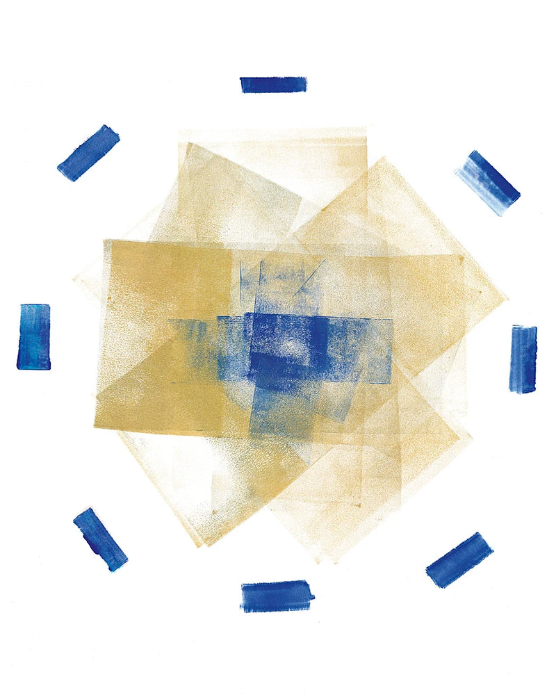Blue and Gold Abstract by Wild Apple Portfolio