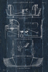 Boat Launching Blueprint I by Wild Apple Portfolio. SKU 25716h. Archival Giclee Fine art print for wall decor.