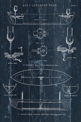 Boat Launching Blueprint II by Wild Apple Portfolio. SKU 25717h. Archival Giclee Fine art print for wall decor.