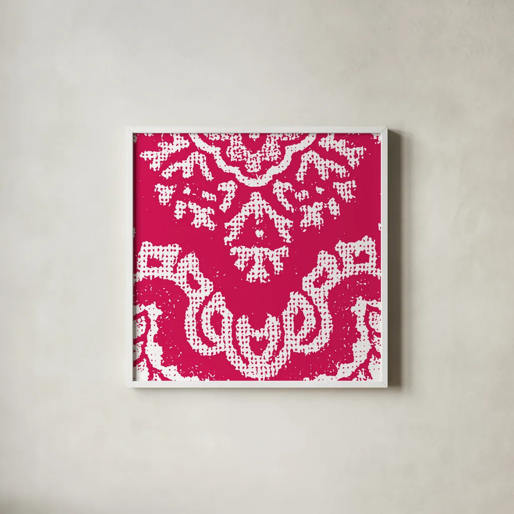 Boho Bright I by Wild Apple Portfolio. Shown in a crisp white glass frame for a clean and minimalist style. Available as an archival giclee rolled canvas, fine art paper, or poster print. SKU 45806a.