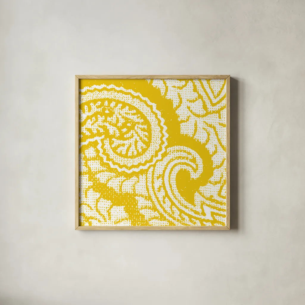 Boho Bright IV by Wild Apple Portfolio. Shown in a natural wood glass frame for a timeless modern aesthetic. Available as an archival giclee rolled canvas, fine art paper, or poster print. SKU 45809a.